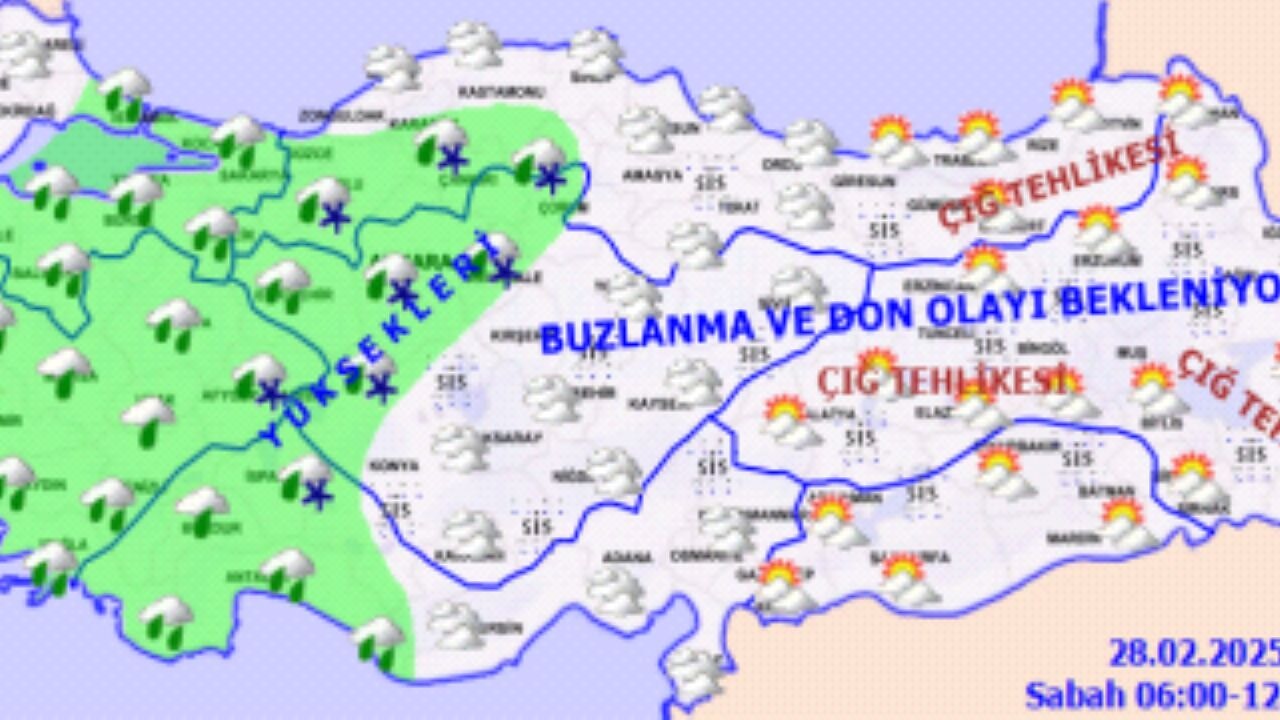 Hava durumu 28 Şubat 2025