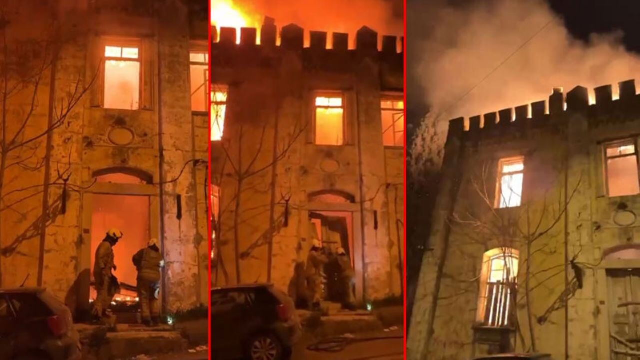 Klip çekerken tarihi karakolu yaktılar