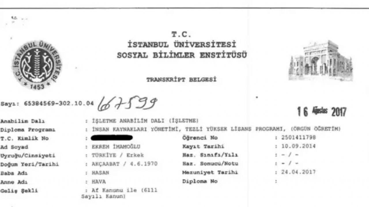 İstanbul Üniversitesinin diploma iptaline ilişkin gerekçeleri ortaya çıktı