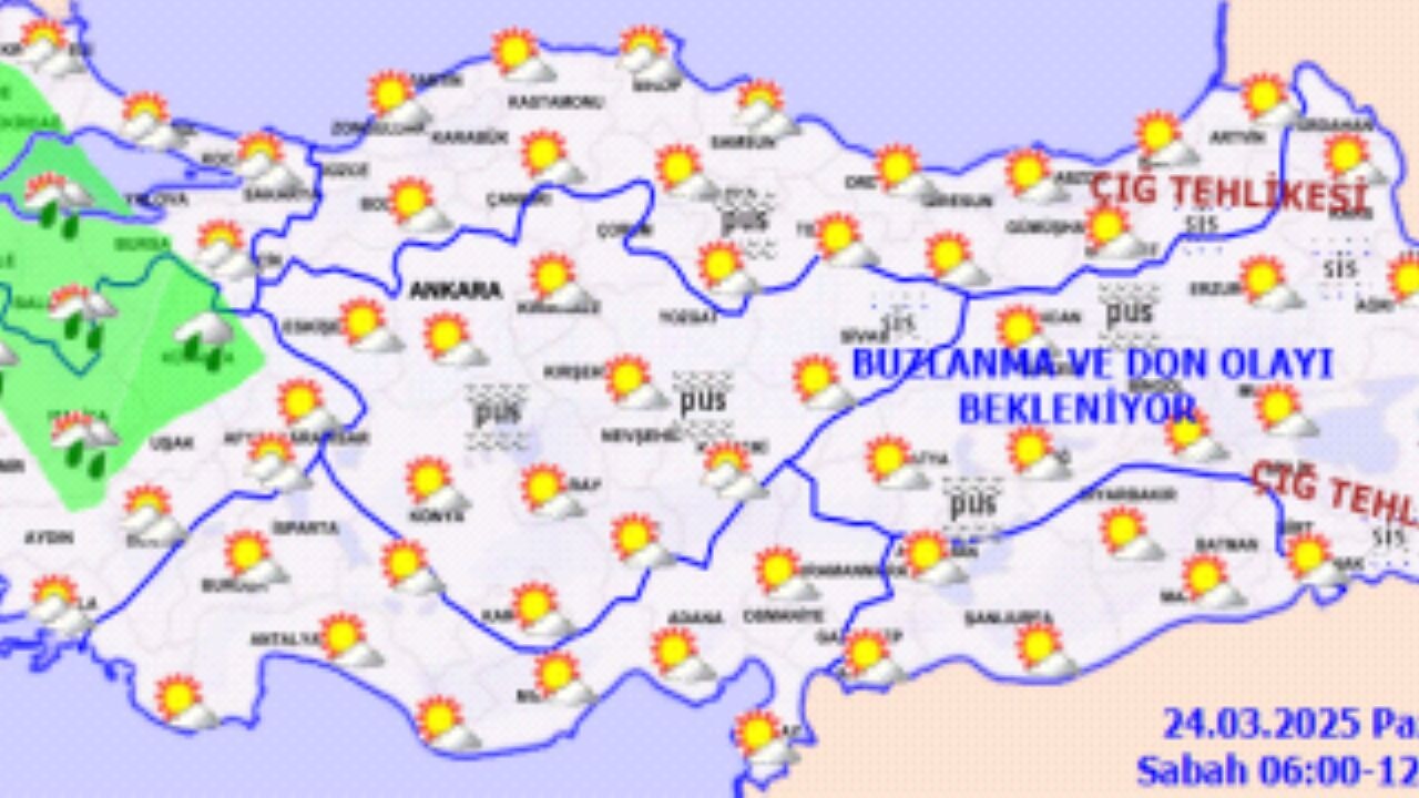 Hava durumu! 24 Mart 2025