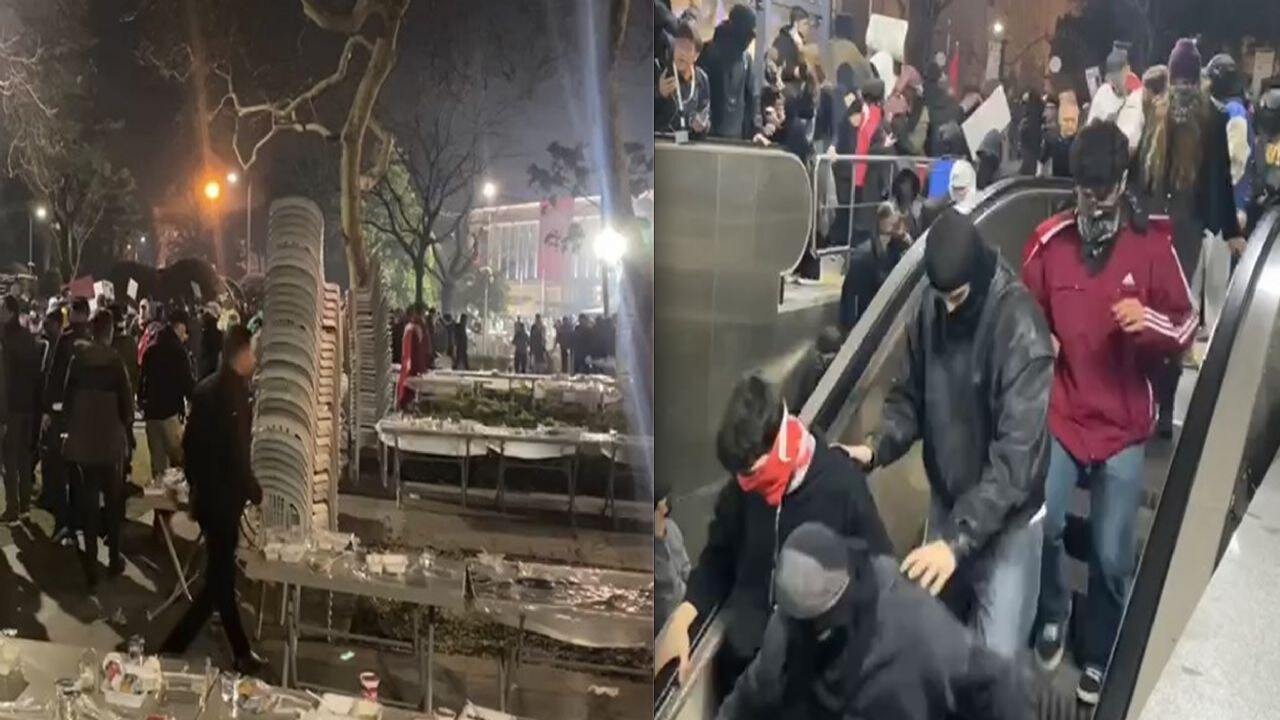 Saraçhane'de iftar sofrası basıldı, metro istasyonu karıştı