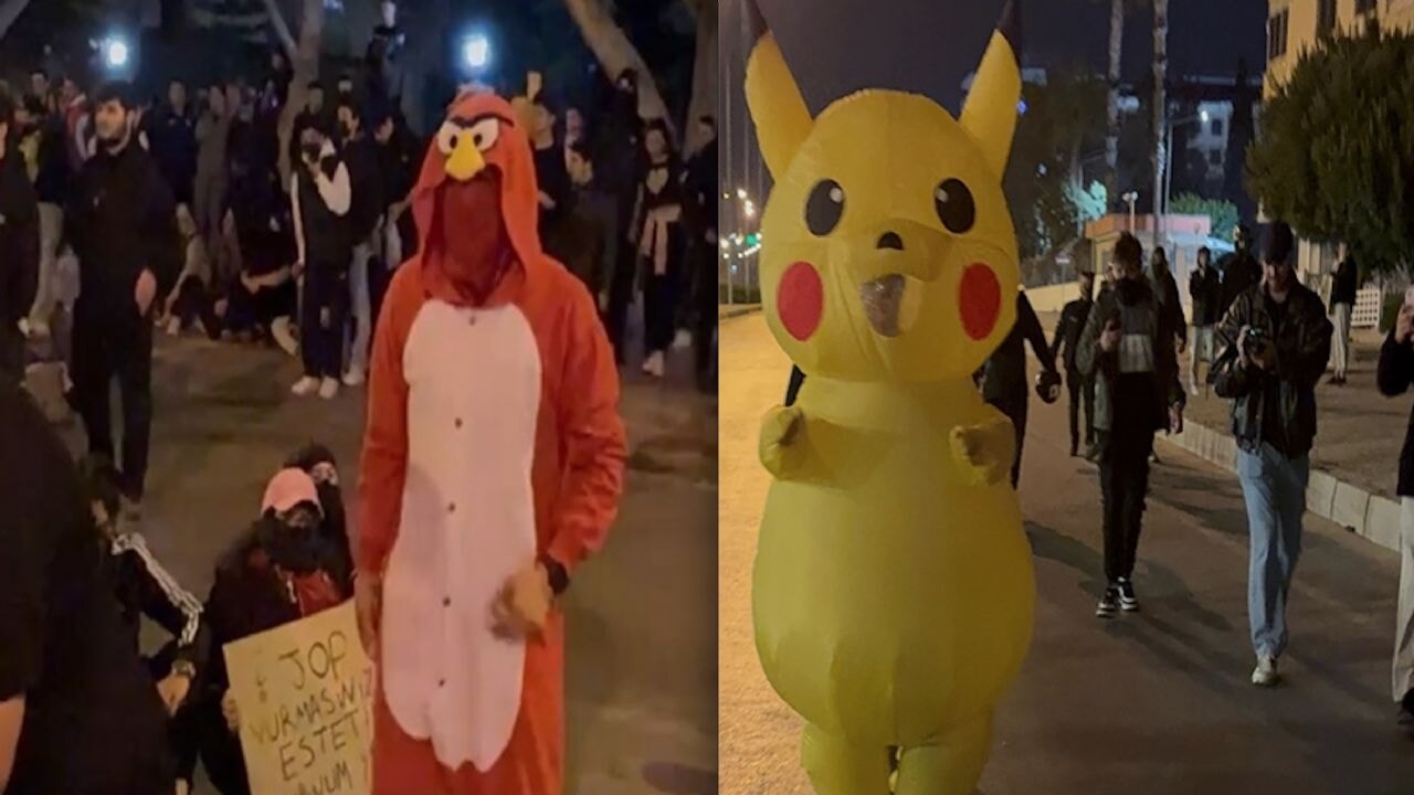 'İmamoğlu' gösterilerinde 'Pikachu' ve 'Angry Birds' şovu