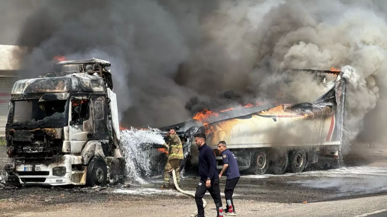 Şırnak'ta dehşet anları: Seyir halindeki tır alev alev yandı!