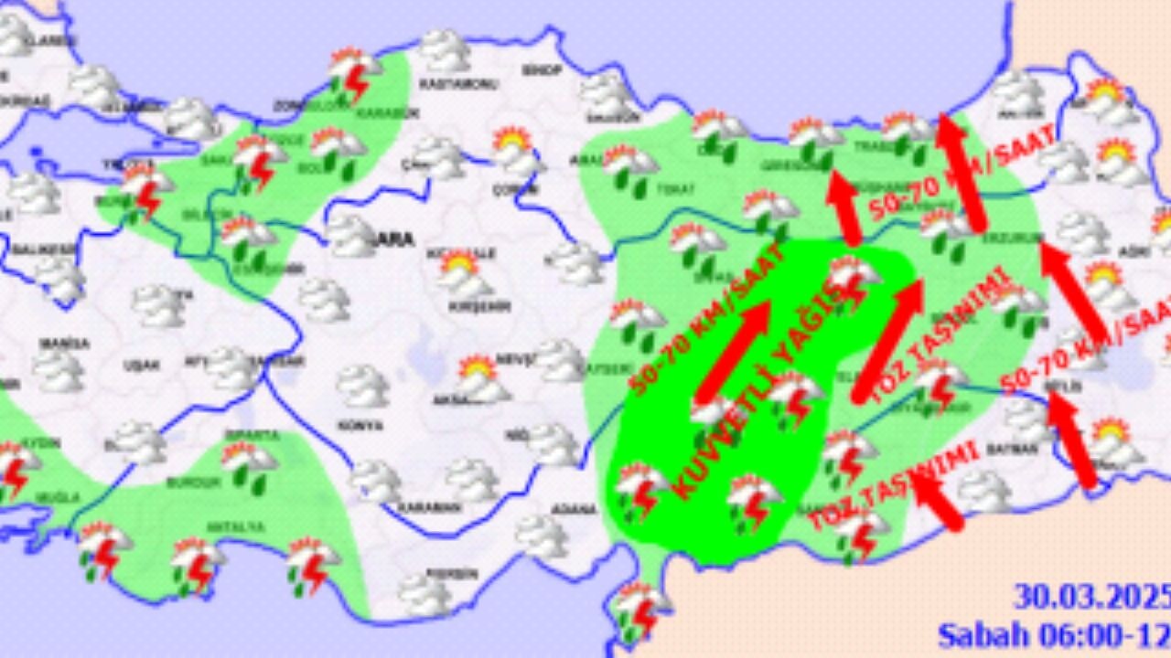 Hava durumu 30 Mart 2025
