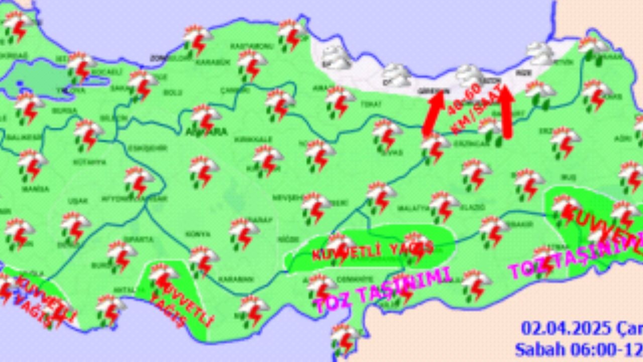 Hava durumu 2 Nisan 2025