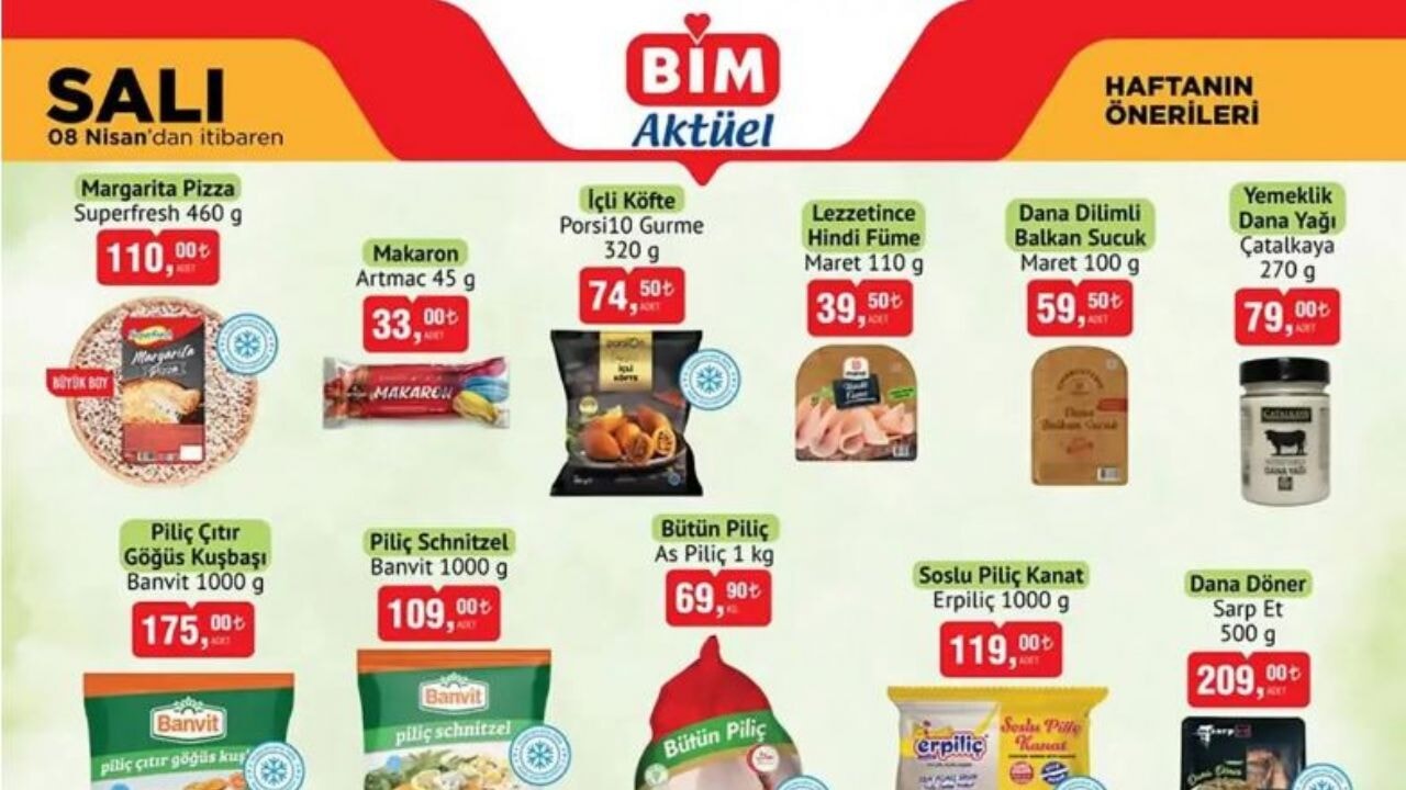 BİM 8 Nisan 2025 Salı aktüel ürünler kataloğu yayınlandı: Bu haftanın gıda ürünlerinde dikkat çeken indirimler