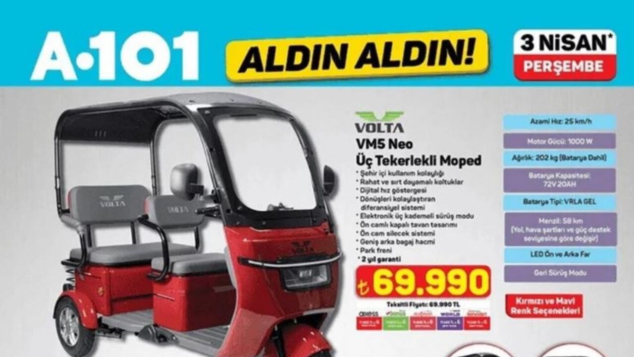 A101 3 Nisan 2025 Perşembe aktüel ürünler kataloğu: Moped, beyaz eşya ve daha fazlası