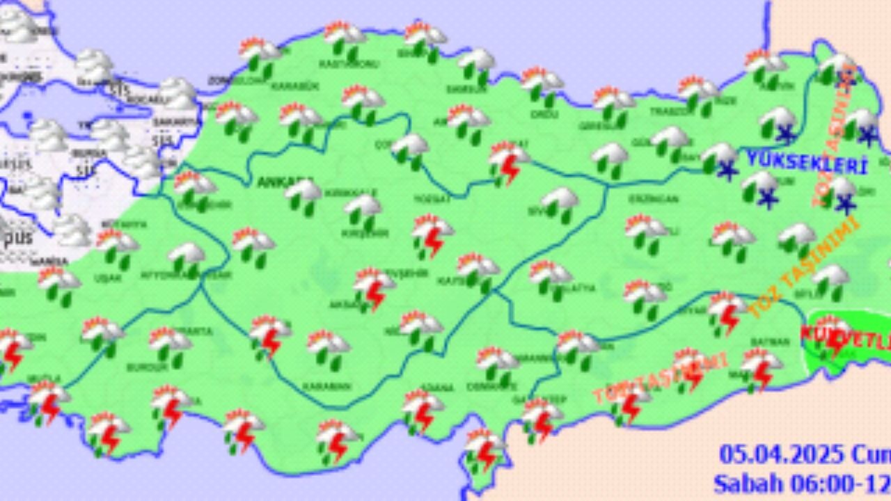 Hava durumu 5 Nisan 2025