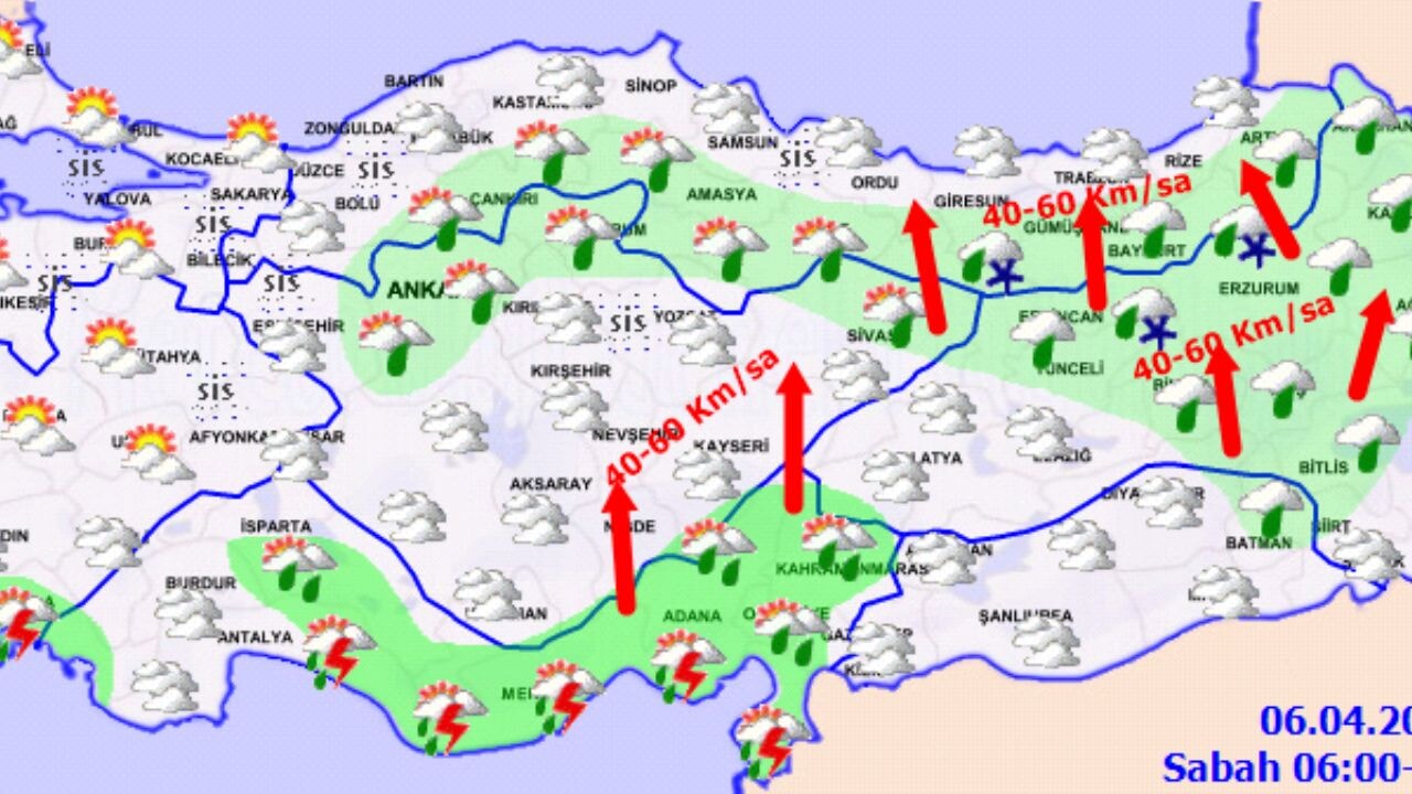 Hava durumu 6 Nisan 2025