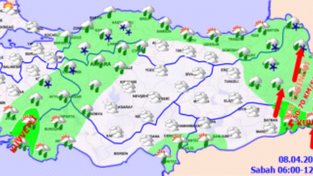 Hava durumu 8 Nisan 2025