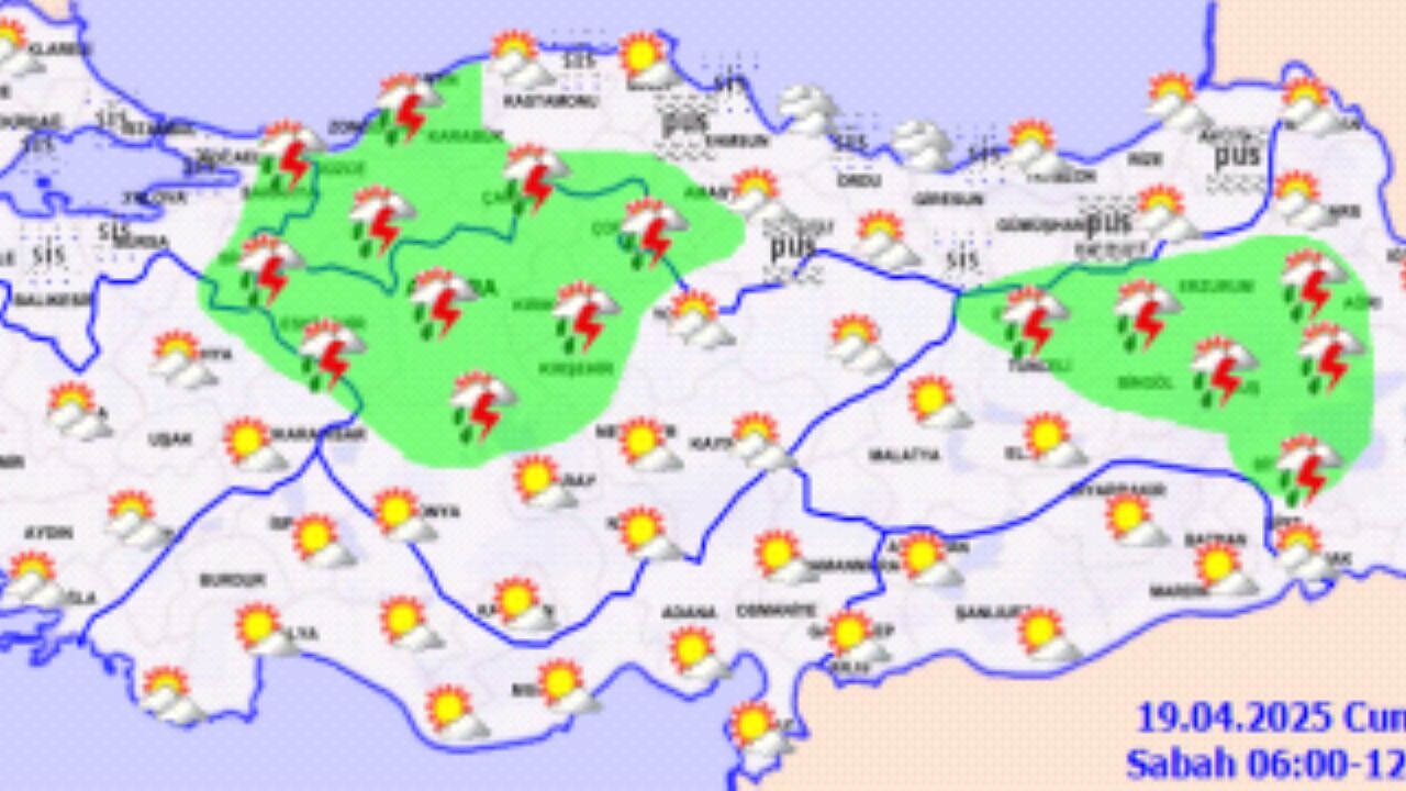 Hava durumu 19 Nisan 2025