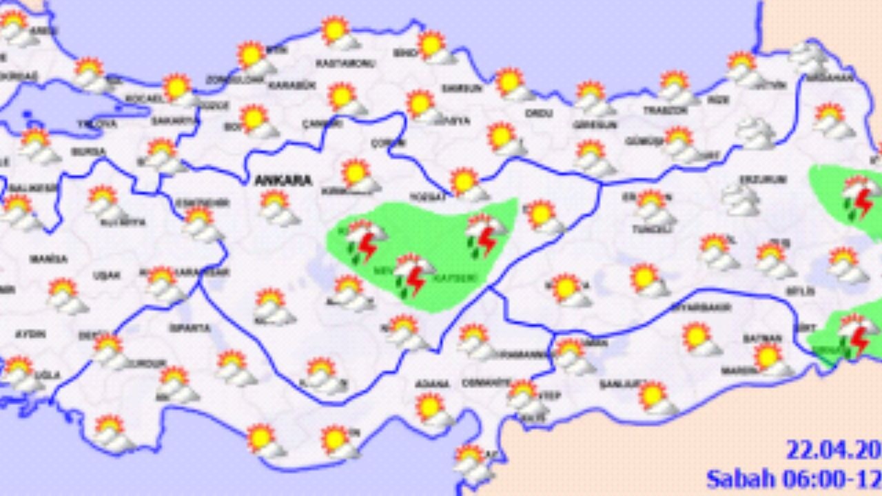 Hava durumu 22 Nisan 2025