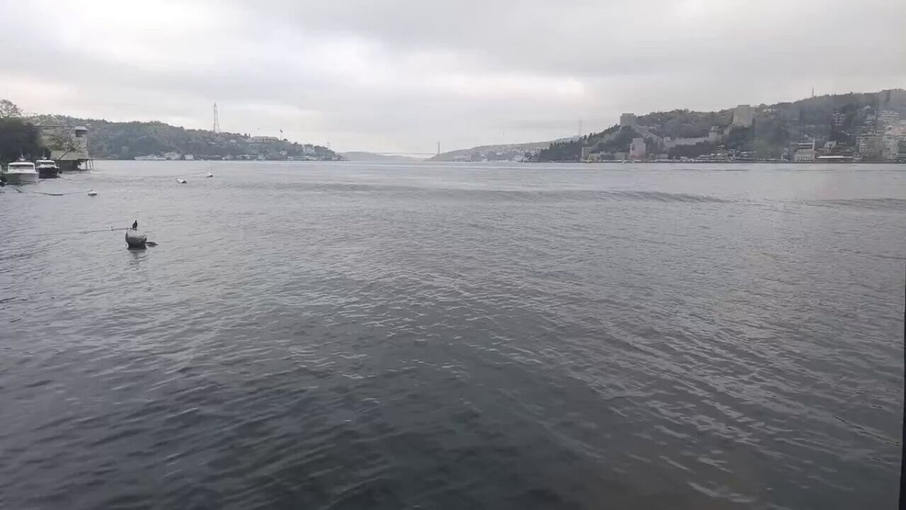 Deprem sırasında İstanbul Boğazı'nda dalgalar böyle görüntülendi