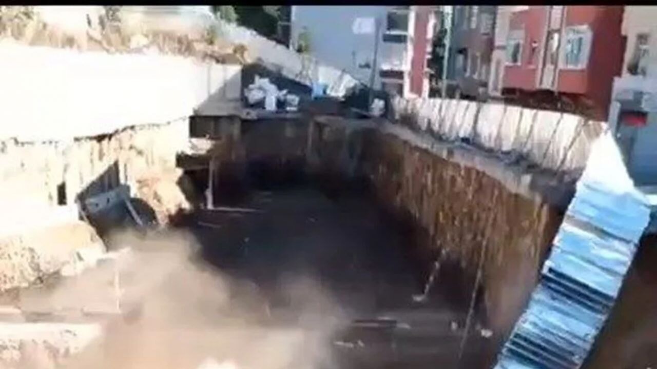 Sarıyer'de yol çöktü, Maslak'ta yol kapatıldı trafik felç oldu!