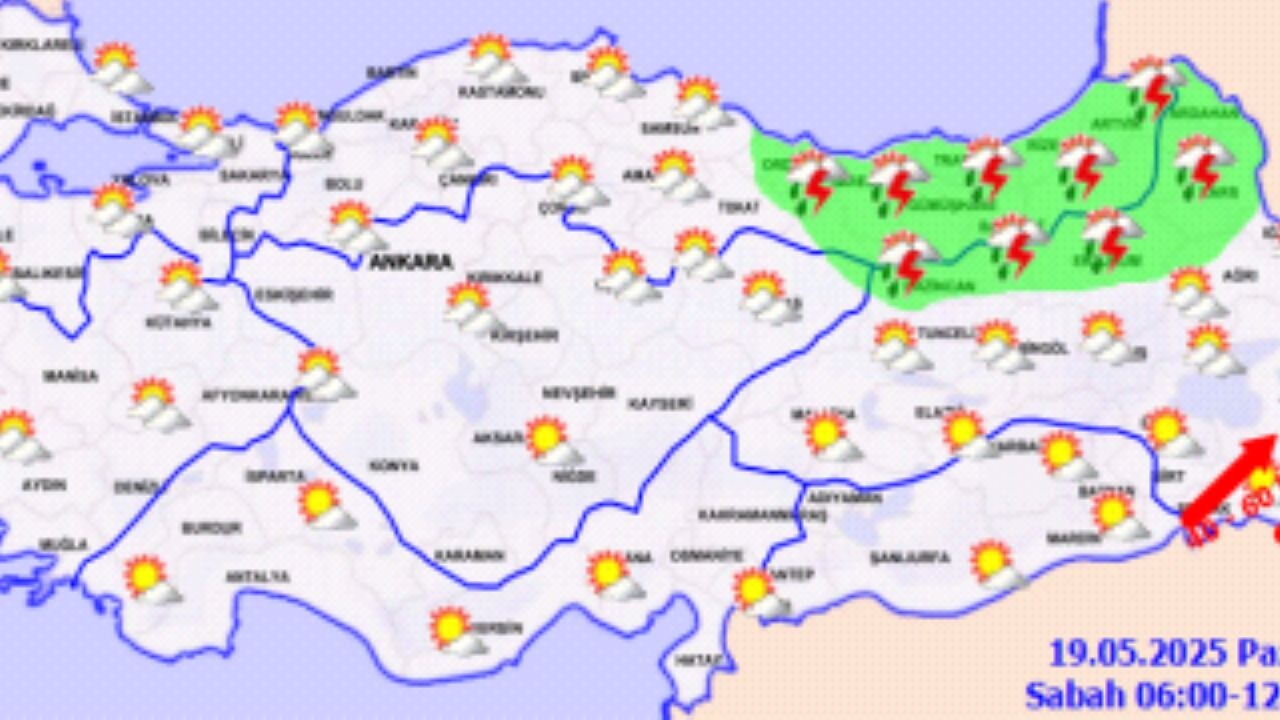 Yurt genelinde hava durumu 19 Mayıs 2025
