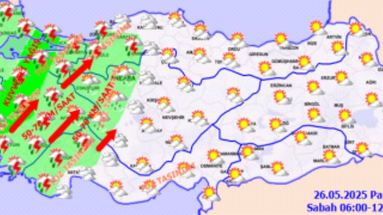 Hava durumu 26 Mayıs 2025