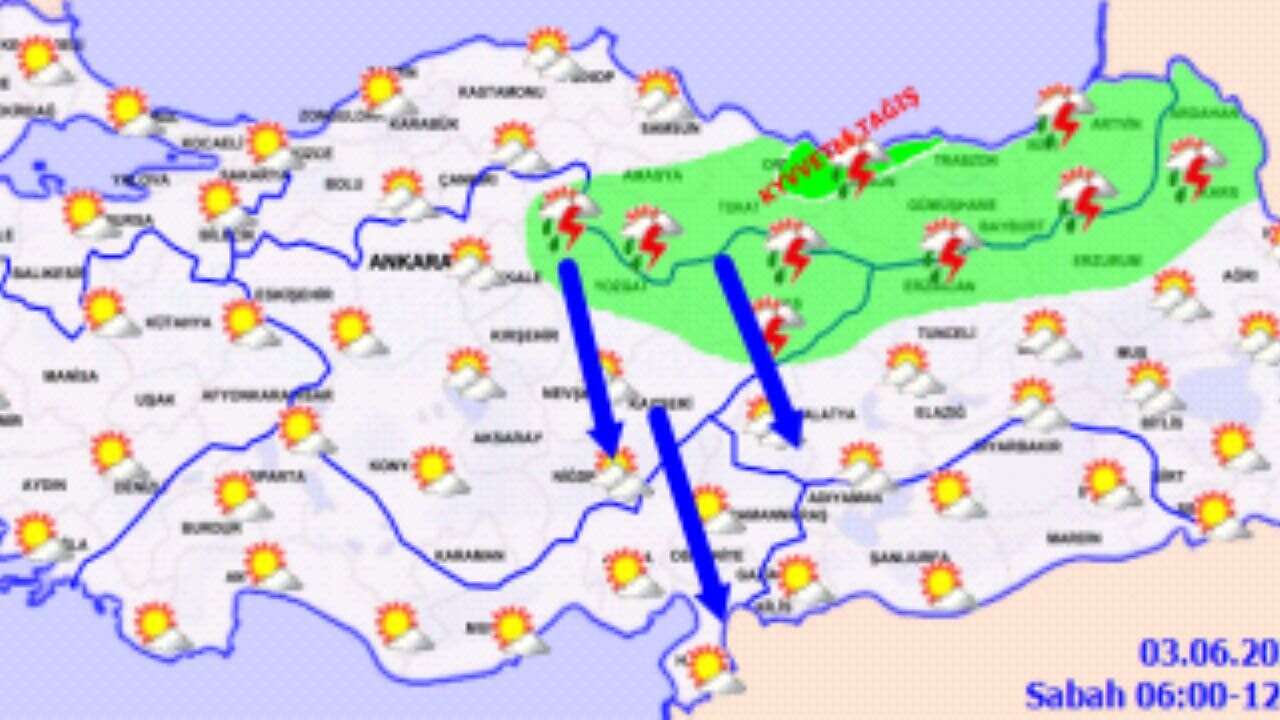 Hava durumu 3 Haziran 2025