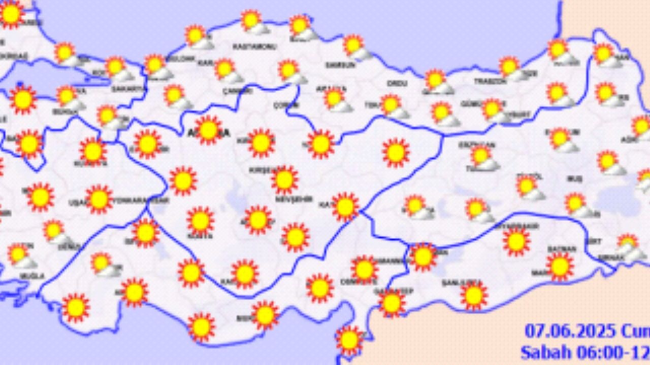 Hava durumu 7 Haziran 2025