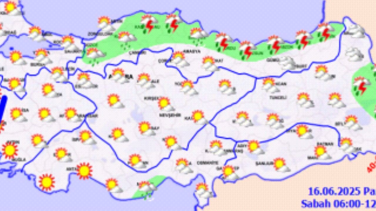 Hava durumu 16 Haziran 2025