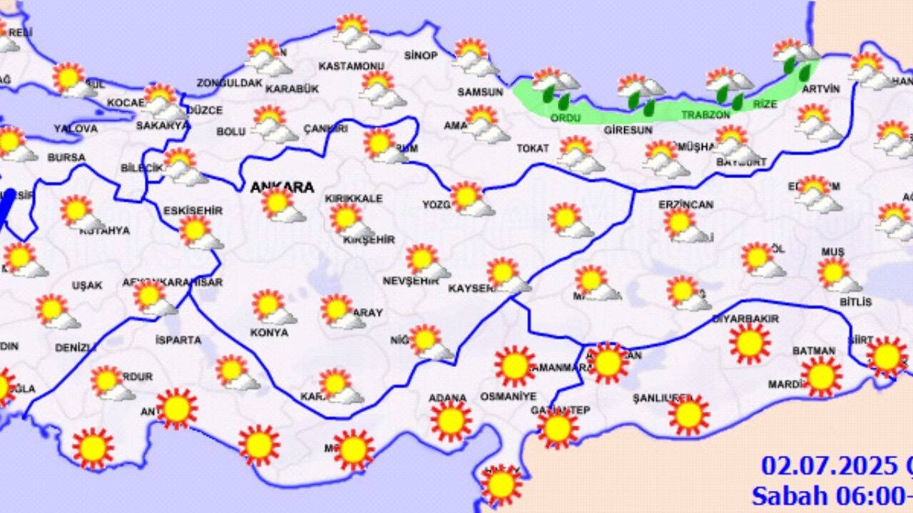 2 Temmuz 2025 Hava durumu