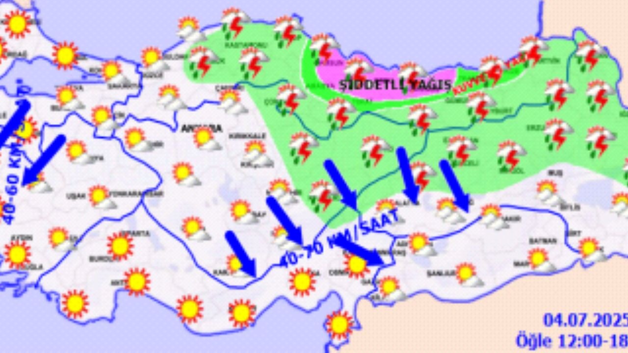 Hava durumu  4 Temmuz 2025