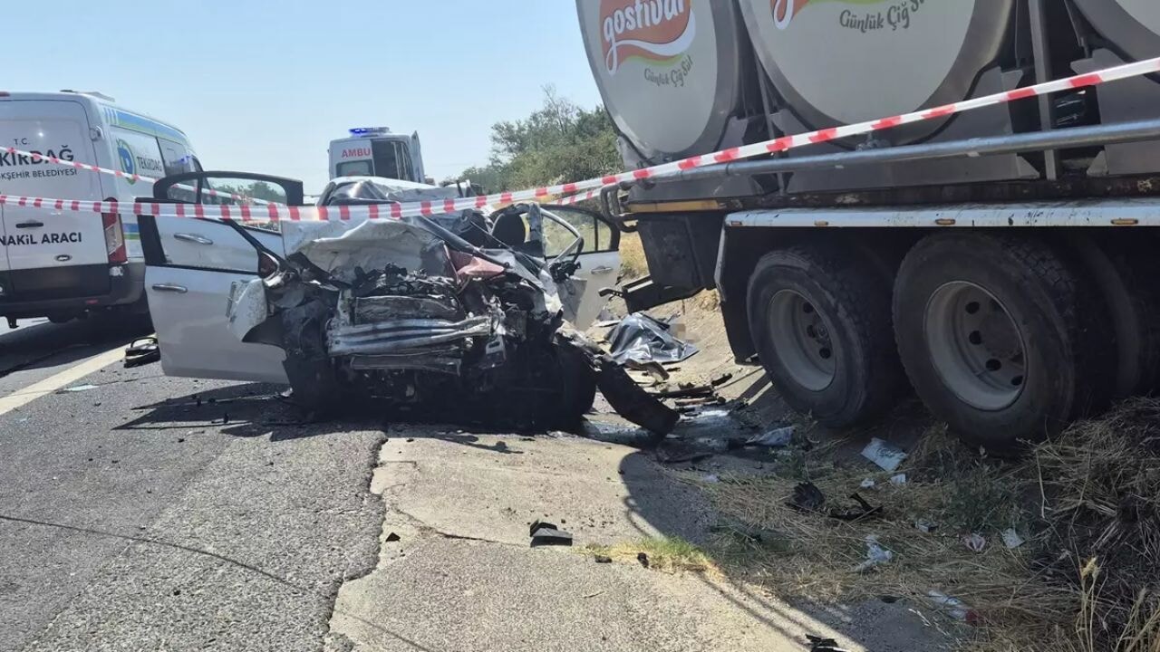 Tekirdağ'da yol çalışmasında katliam gibi kaza