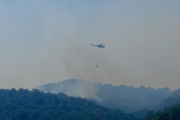 Bursa'da makilik alanda orman yangını