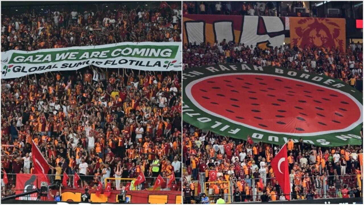 Galatasaray taraftarları Filistin'i unutmadı