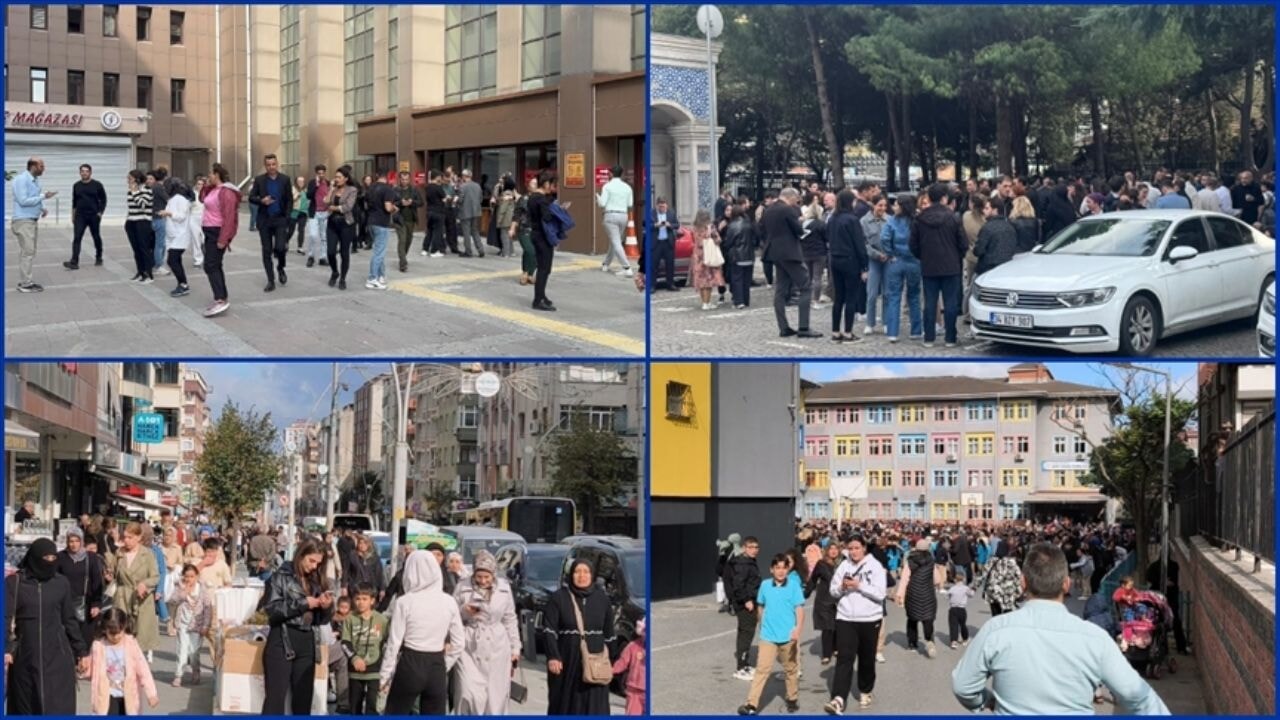 İstanbul'u sallayan 5 büyüklüğündeki depremde panik anları...