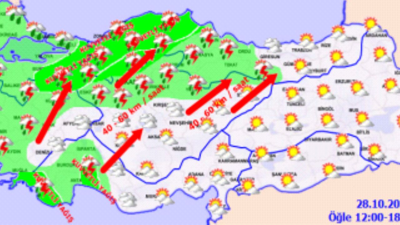 Meteoroloji uyardı!  Kuvvetli rüzgar ve sağanak alarmı verildi