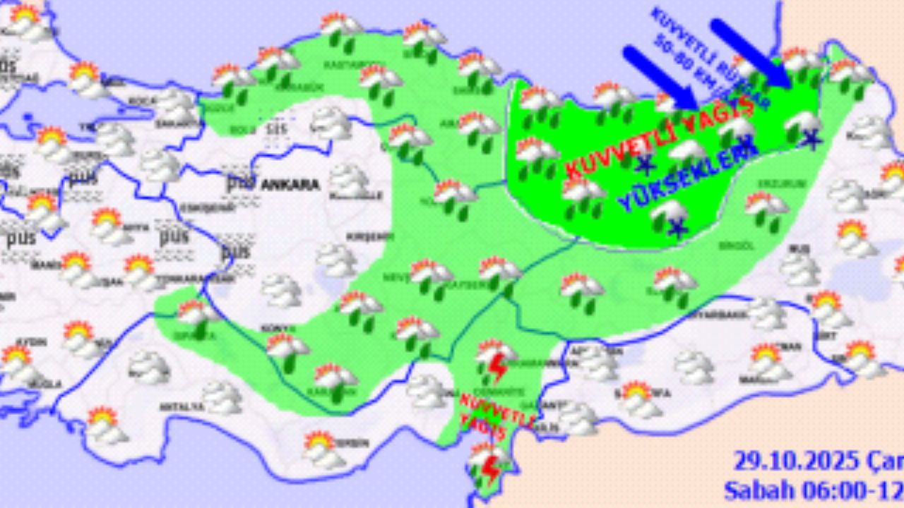 Meteoroloji'den fırtına ve yağış uyarısı