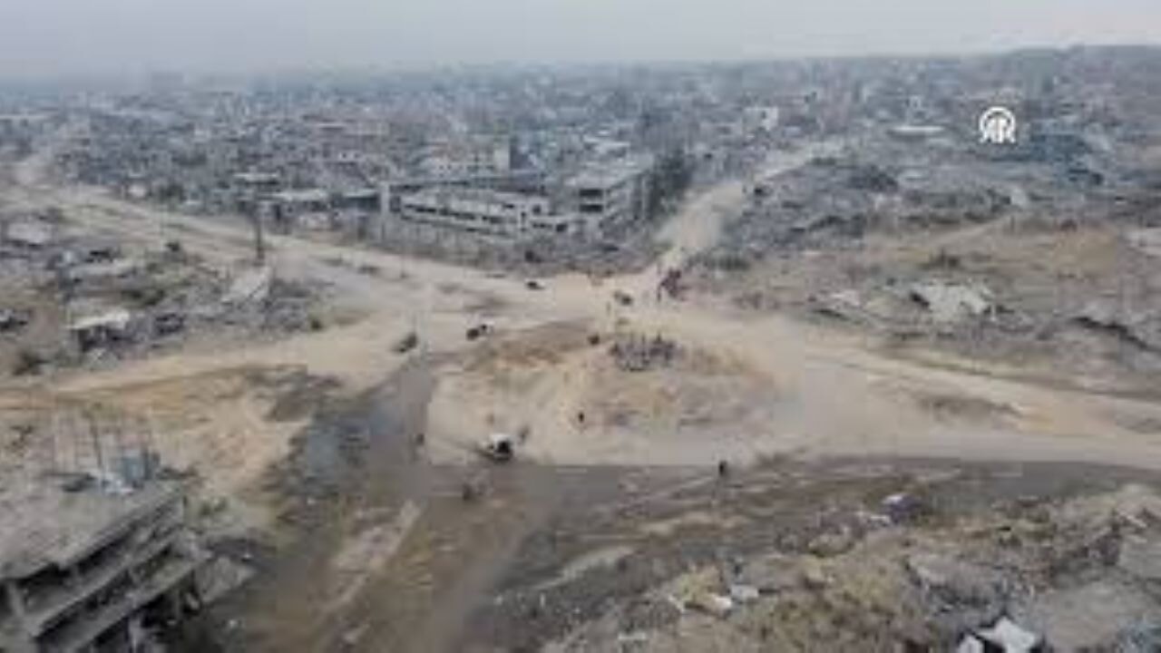 Han Yunus'un Doğu mahallelerinde yıkım havadan görüntülendi