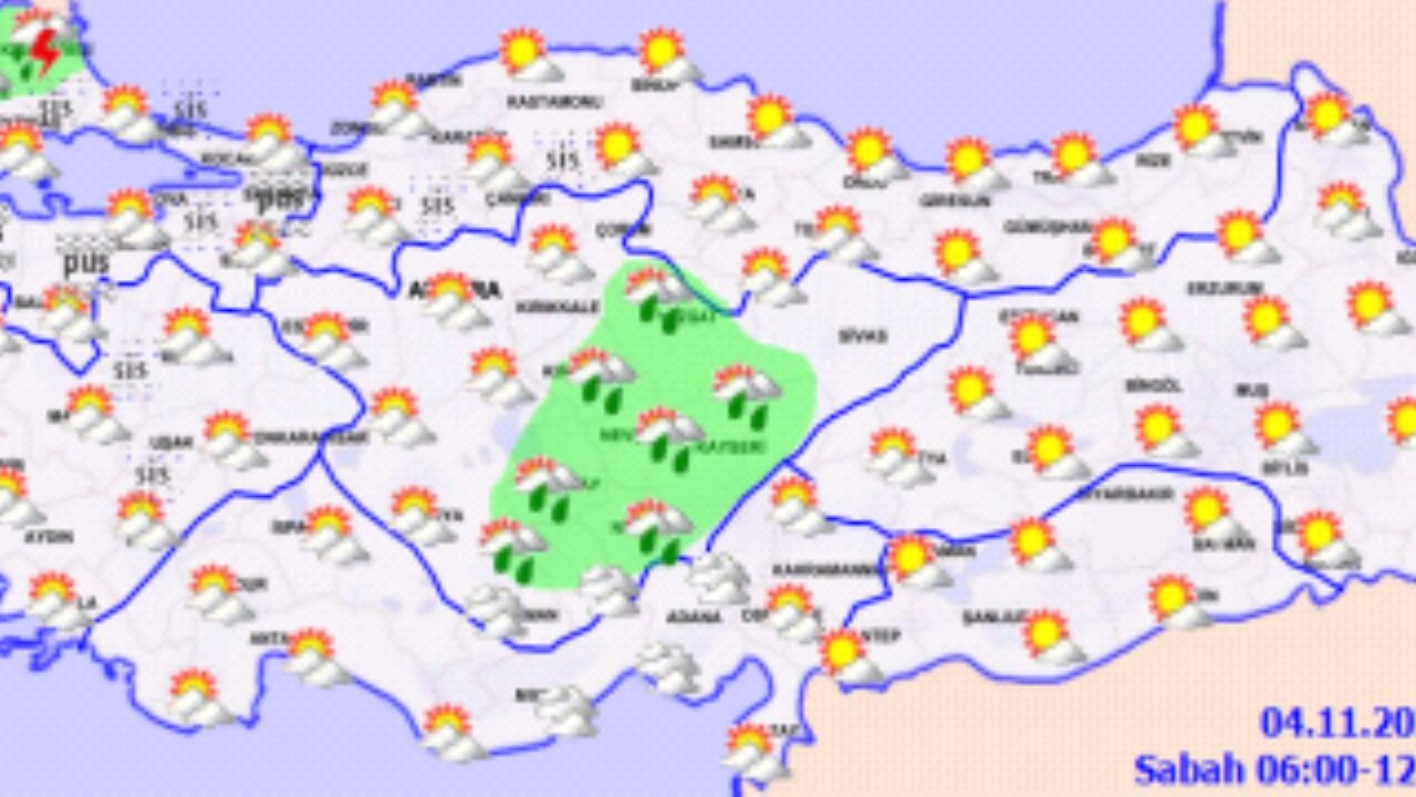 04.11.2025 Yurt geneli hava tahmin raporu
