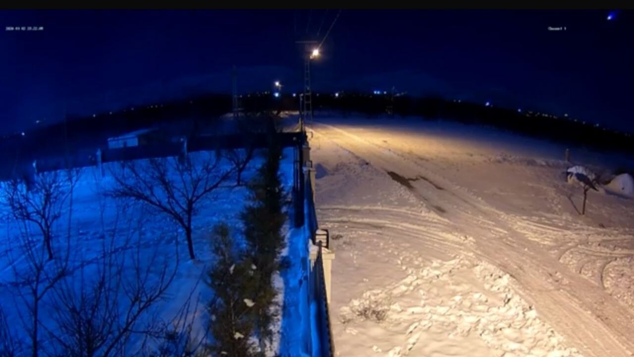 Meteorun düşme anı kamerada
