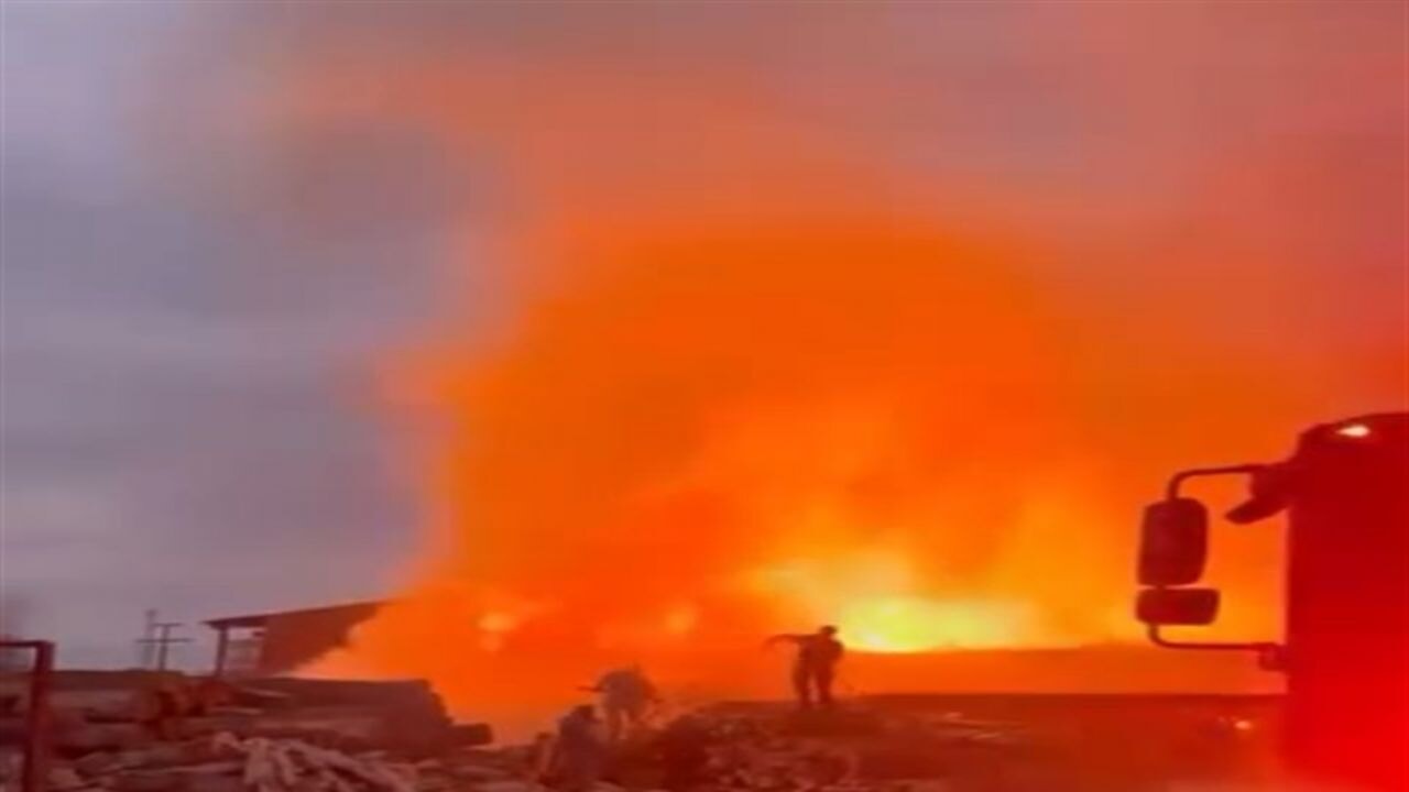 Bursa'da palet fabrikasında yangın