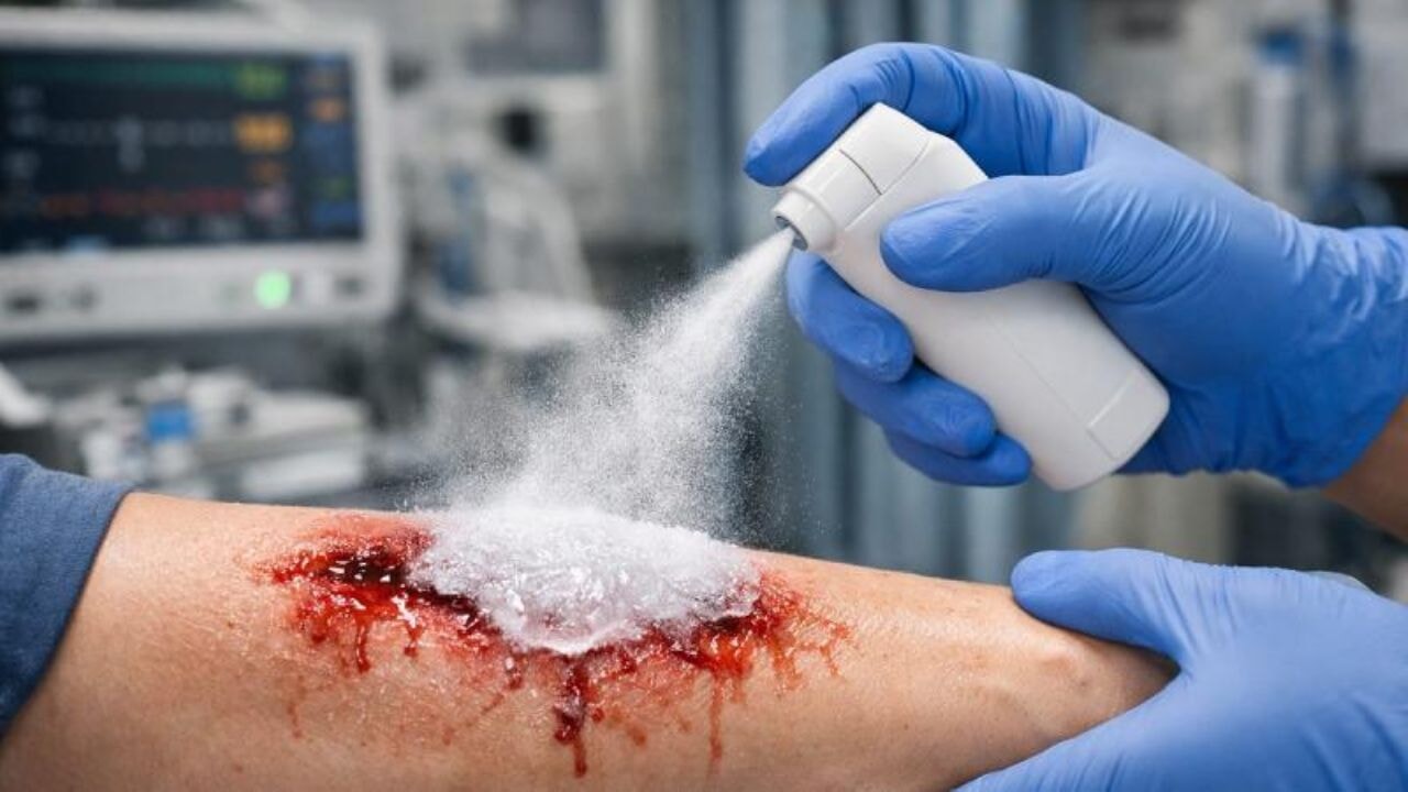 Tehlikeli yaraları anında kapatan sprey toz