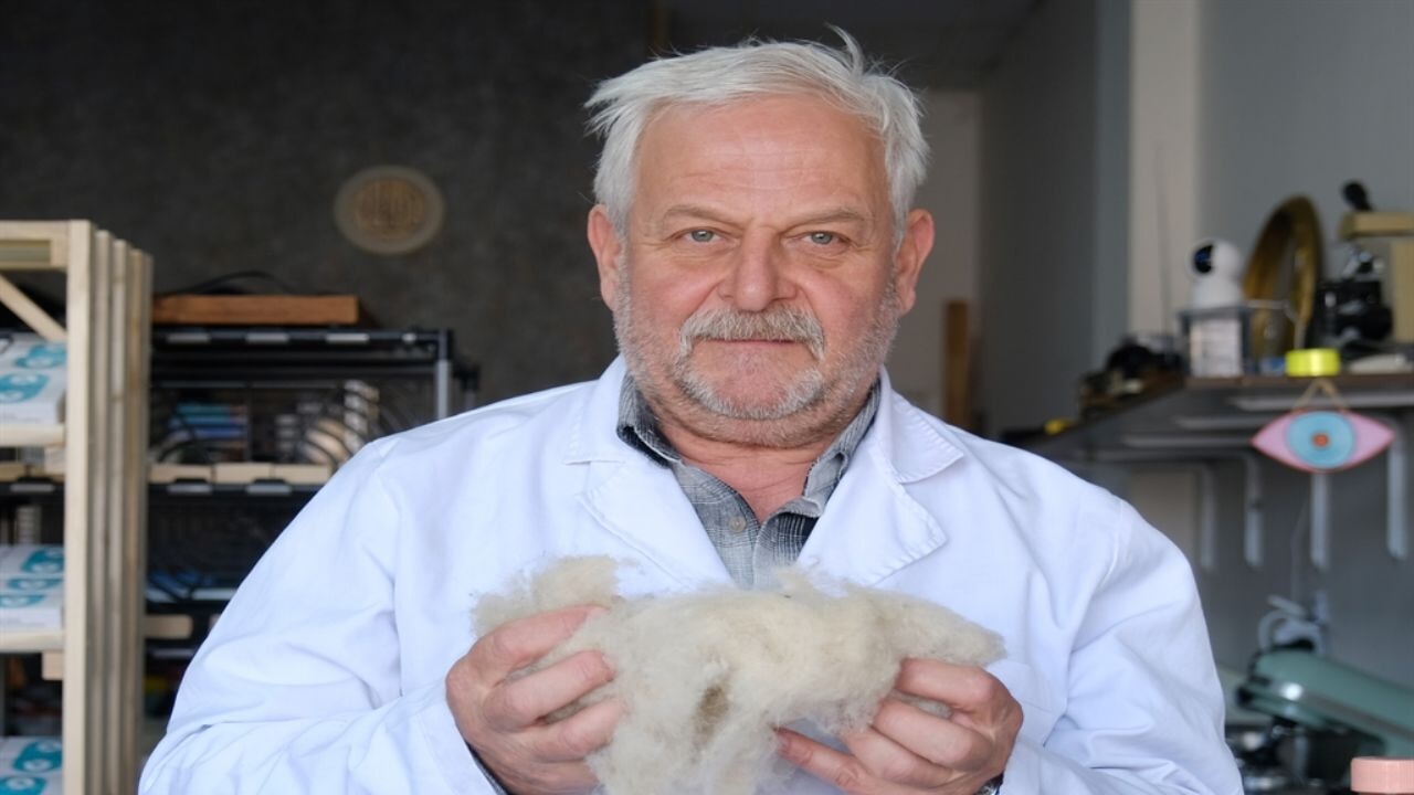 Koyun yününden sabun üretti