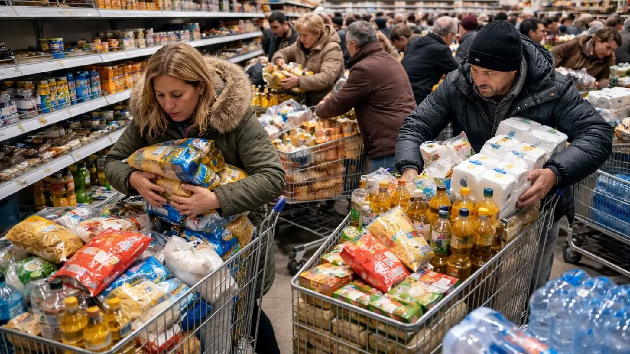 Savaş korkusu marketlere akın ettirdi: Komşu'da ürün stoklama başladı