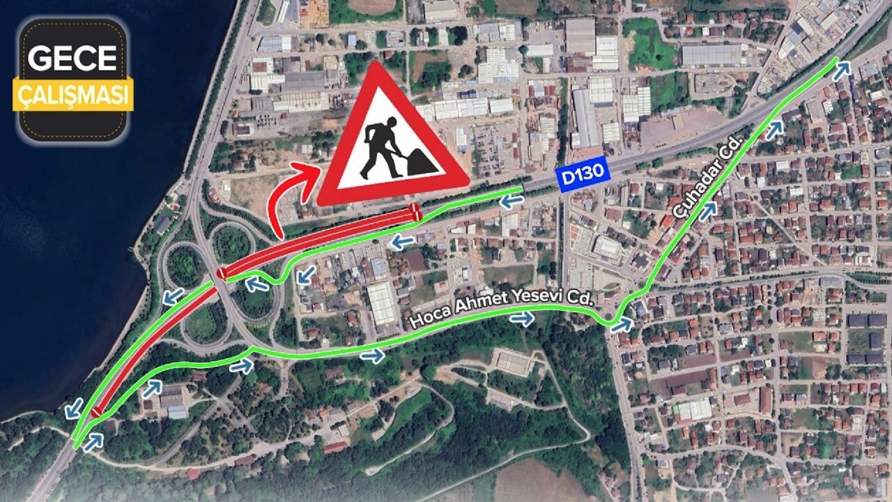 Başiskele Kavşağı'nda gece mesaisi uyarısı