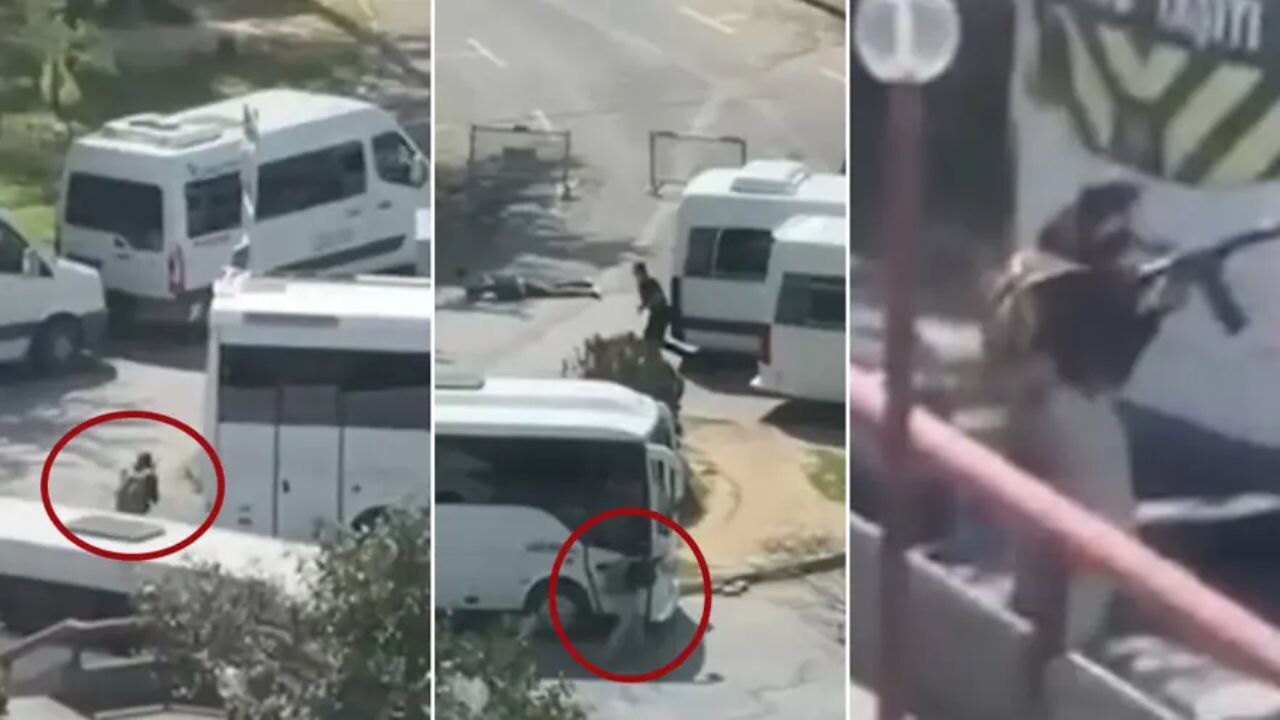 İsrail Konsolosluğu yakınındaki çatışma alanından görüntüler