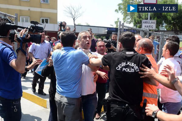 Hastane önünde tekme tokat kavga