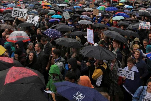 Londra'da AB referandumunu protesto ettiler