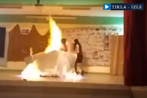 Öğrenciler bir anda alevler içinde kaldı