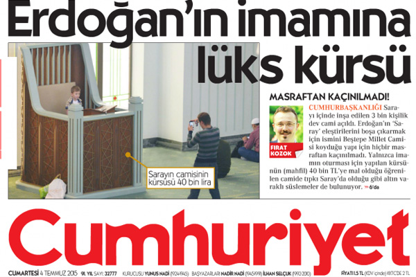 Şimdi de imam kürsüsüne taktılar