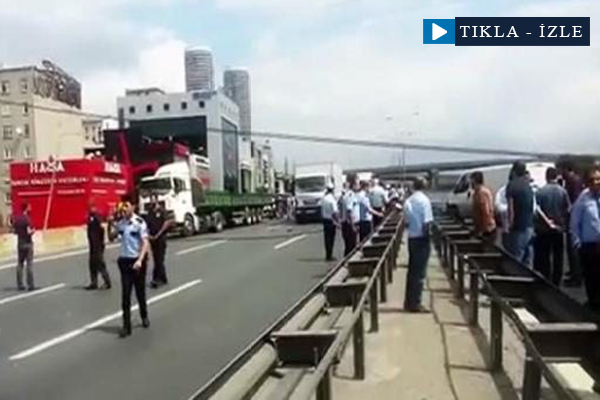 Yüksek gerilim hattı basın ekspres yoluna devrildi