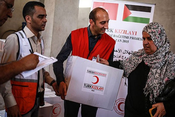 Kızılay'dan Filistinli ailelere yardım