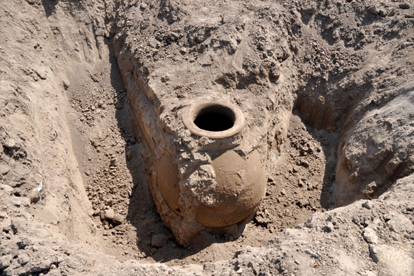 Tarladan 1500 yıllık küp çıktı