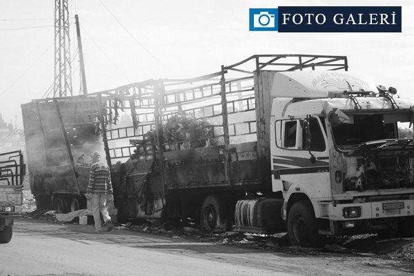 Esed rejiminin vurduğu yardım tırları