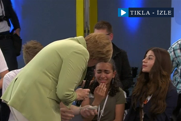Merkel Filistinli mülteci kızı ağlattı