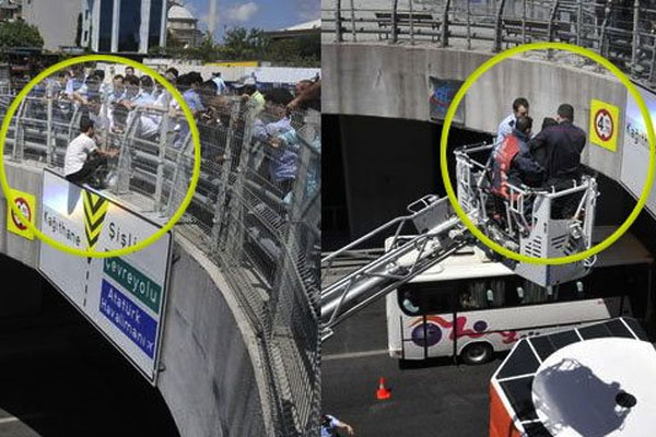 Çağlayan Adliyesi önünde intihar girişimi